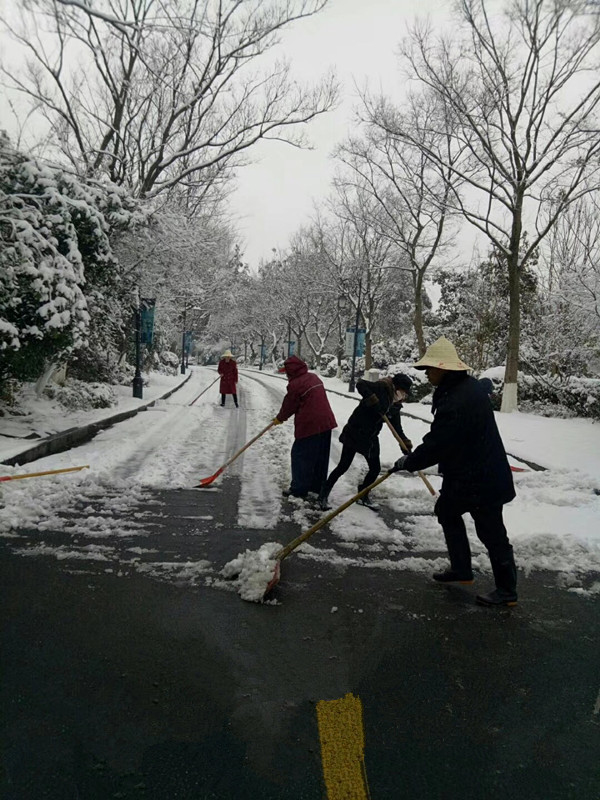 瑞雪纷飞扬，华悦物业扫雪忙