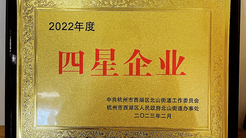 西湖小贷荣获北山街道“2022年度经济工作先进集体四星企业”称号